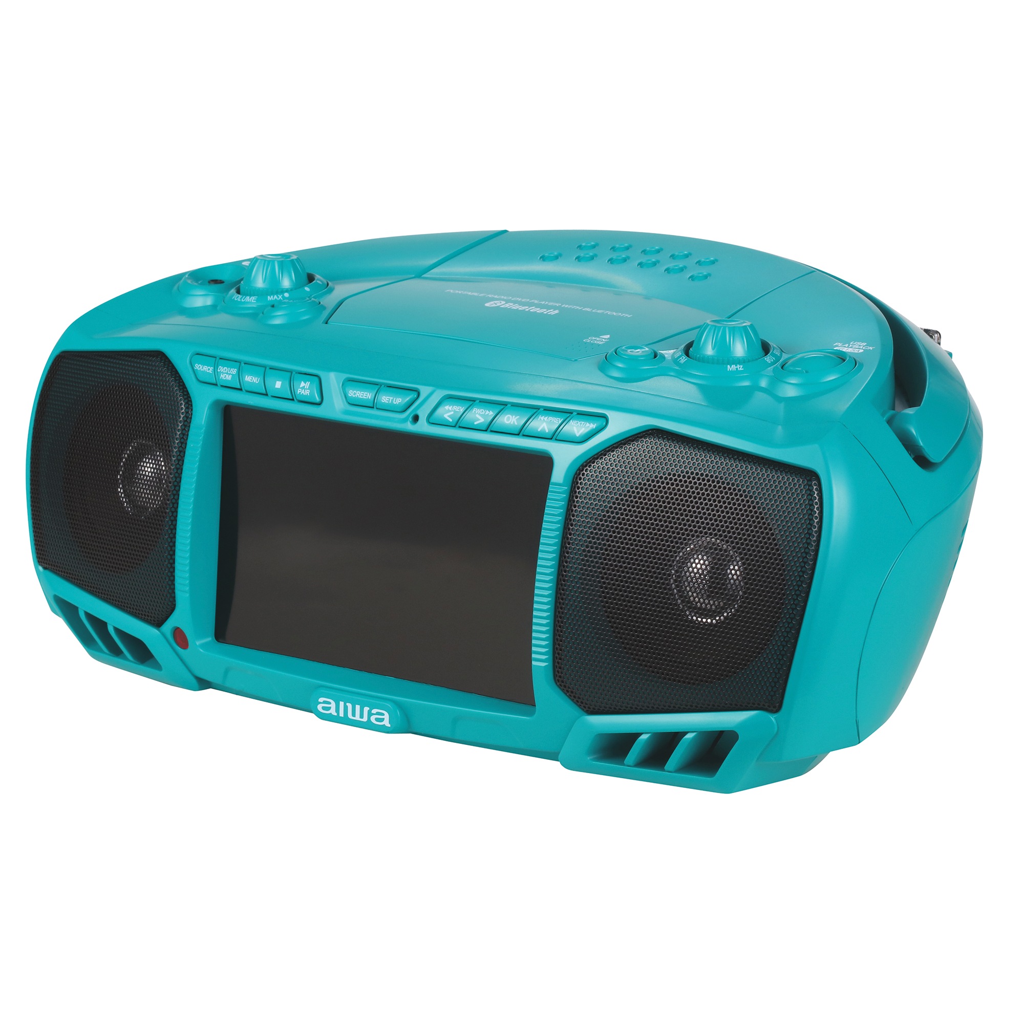 Aiwa Portable 7" Screen DVD Boom Box with Bluetooth