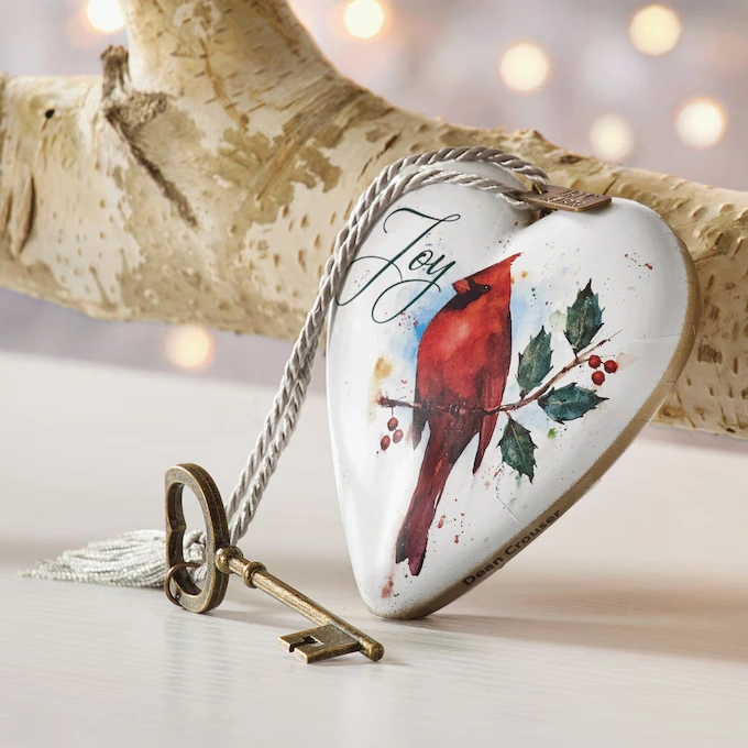 Christmas Cardinal Joy Art Heart