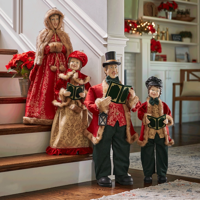 Set of 4 Musical Victorian Carolers