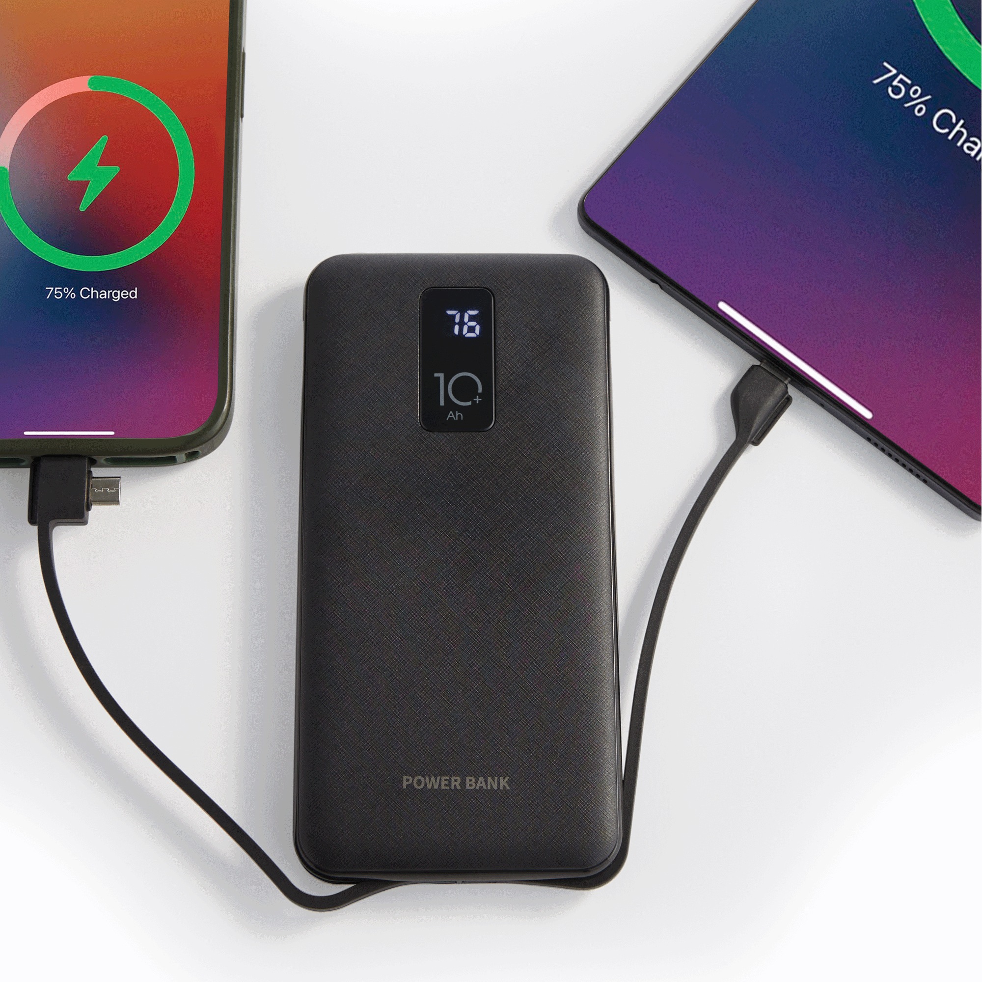 10,000mAh Portable Power Bank with Built-In USB-C, Micro USB and Lightning Cables 6 10,000mAh Portable Power Bank with Built-In USB-C, Micro USB and Lightning Cables