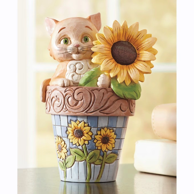 Jim Shore Cat with Sunflower Figure