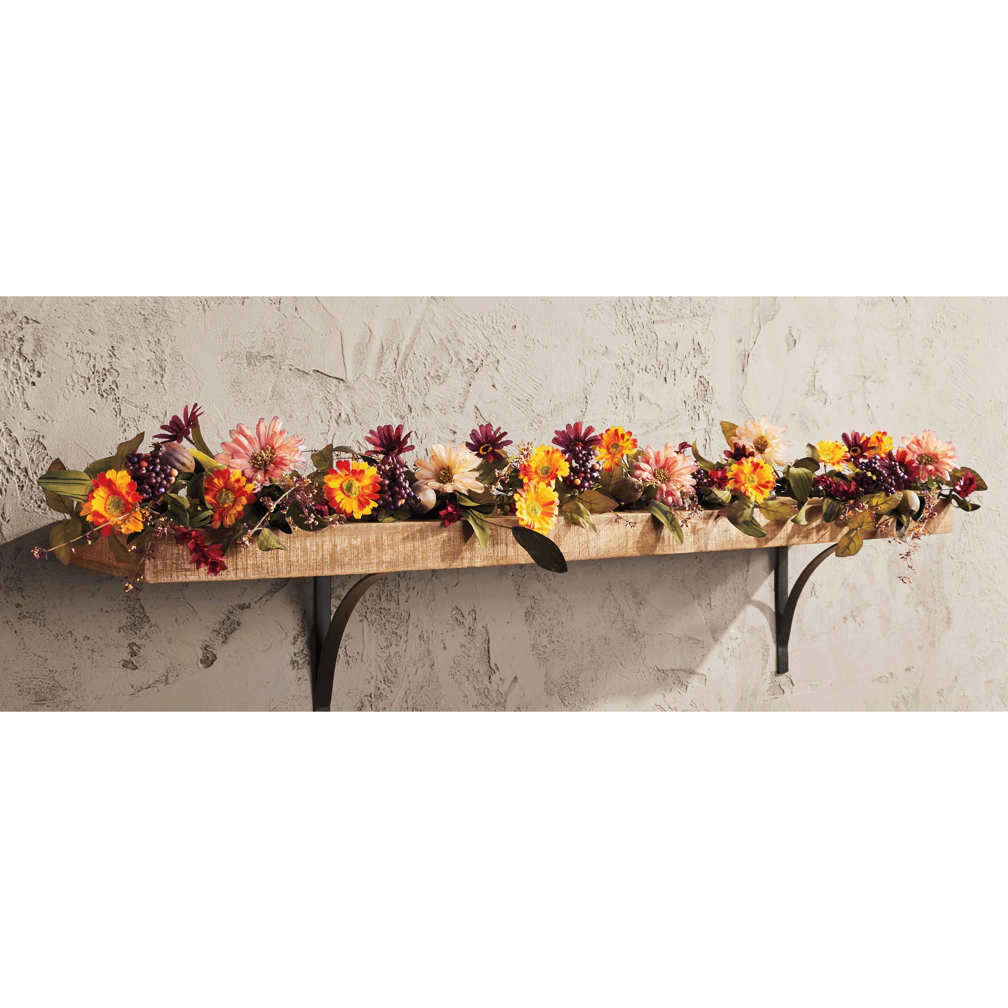 Red And Pink Daisy Fall Floral Garland