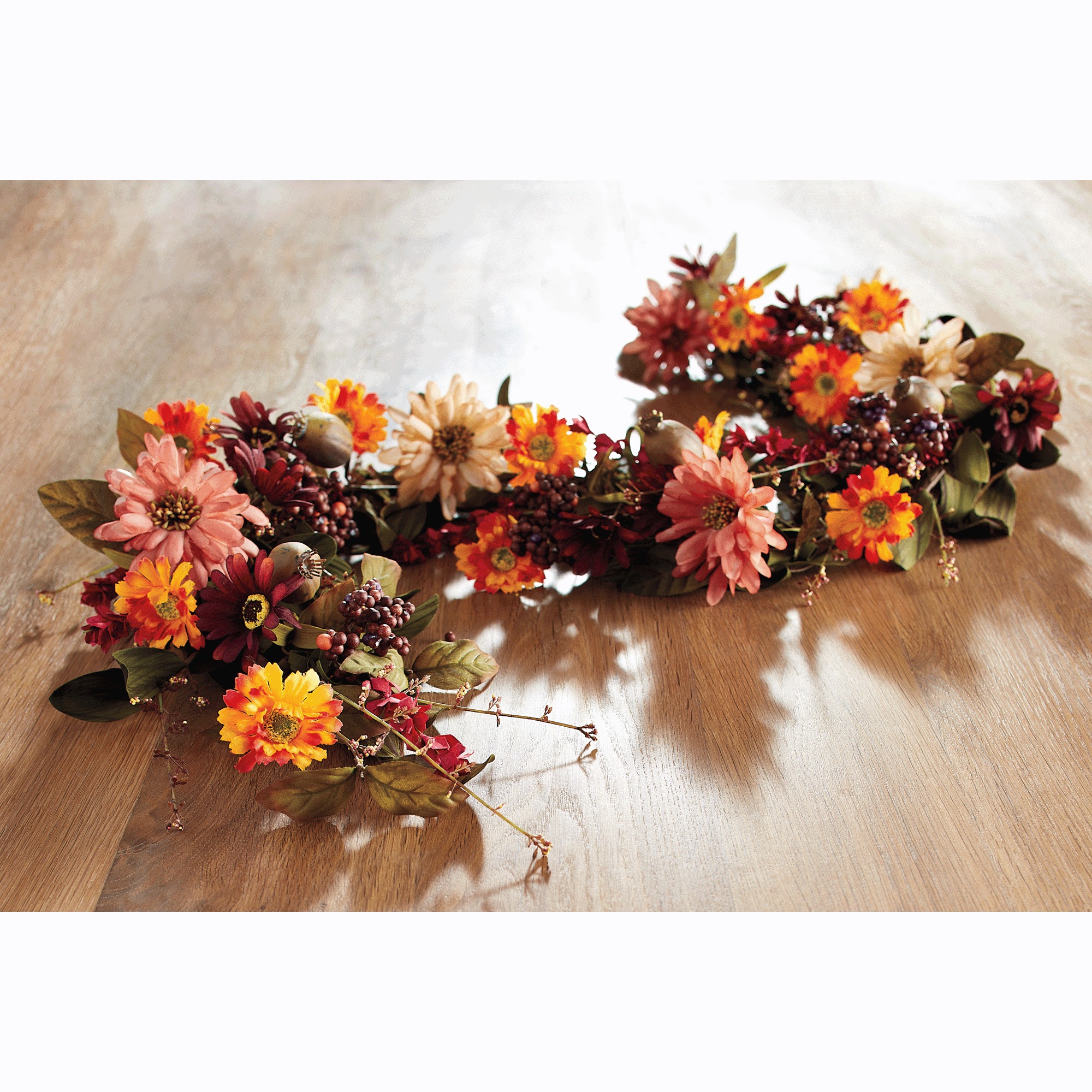 Red And Pink Daisy Fall Floral Garland