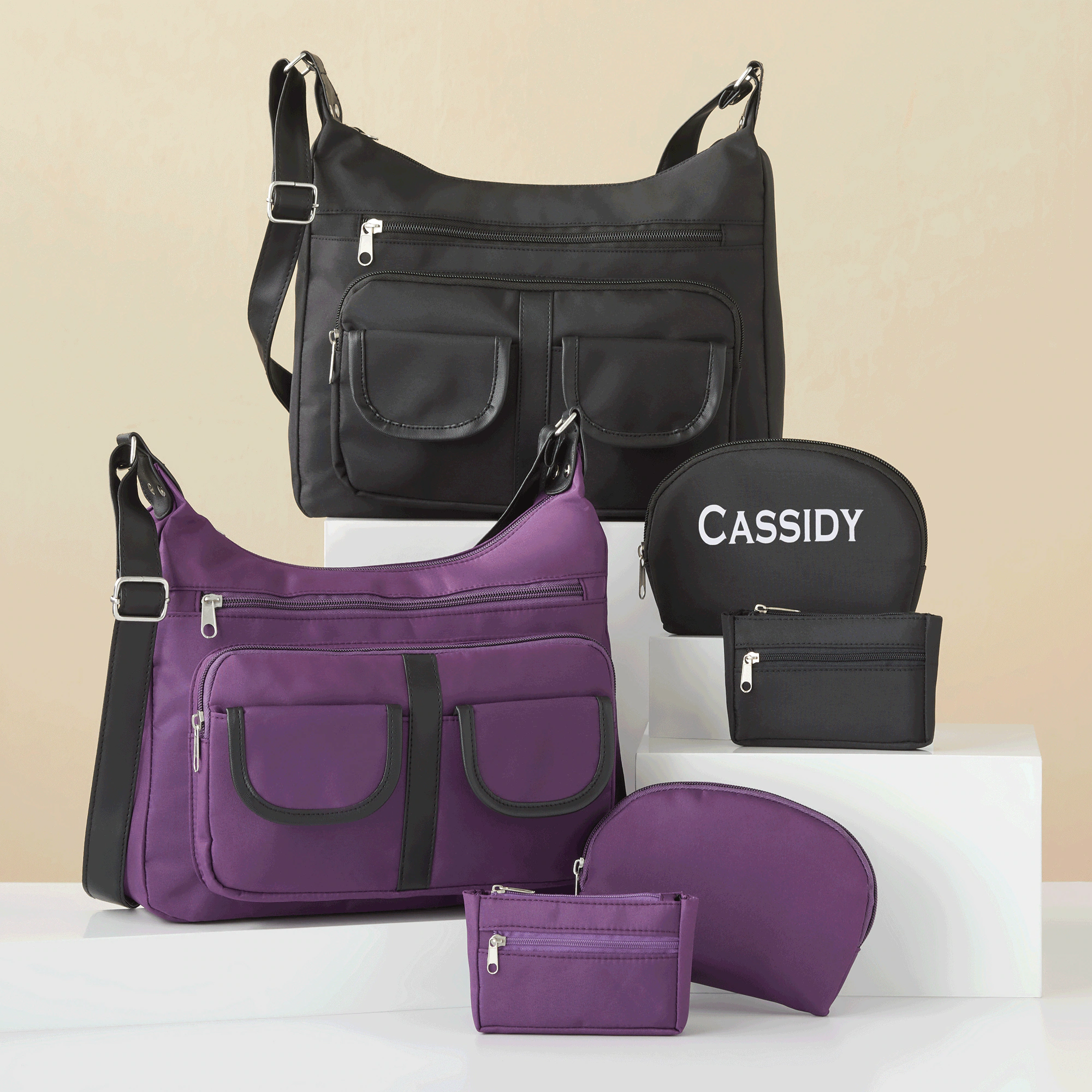 3-Piece Multi-Pocket Satchel Set