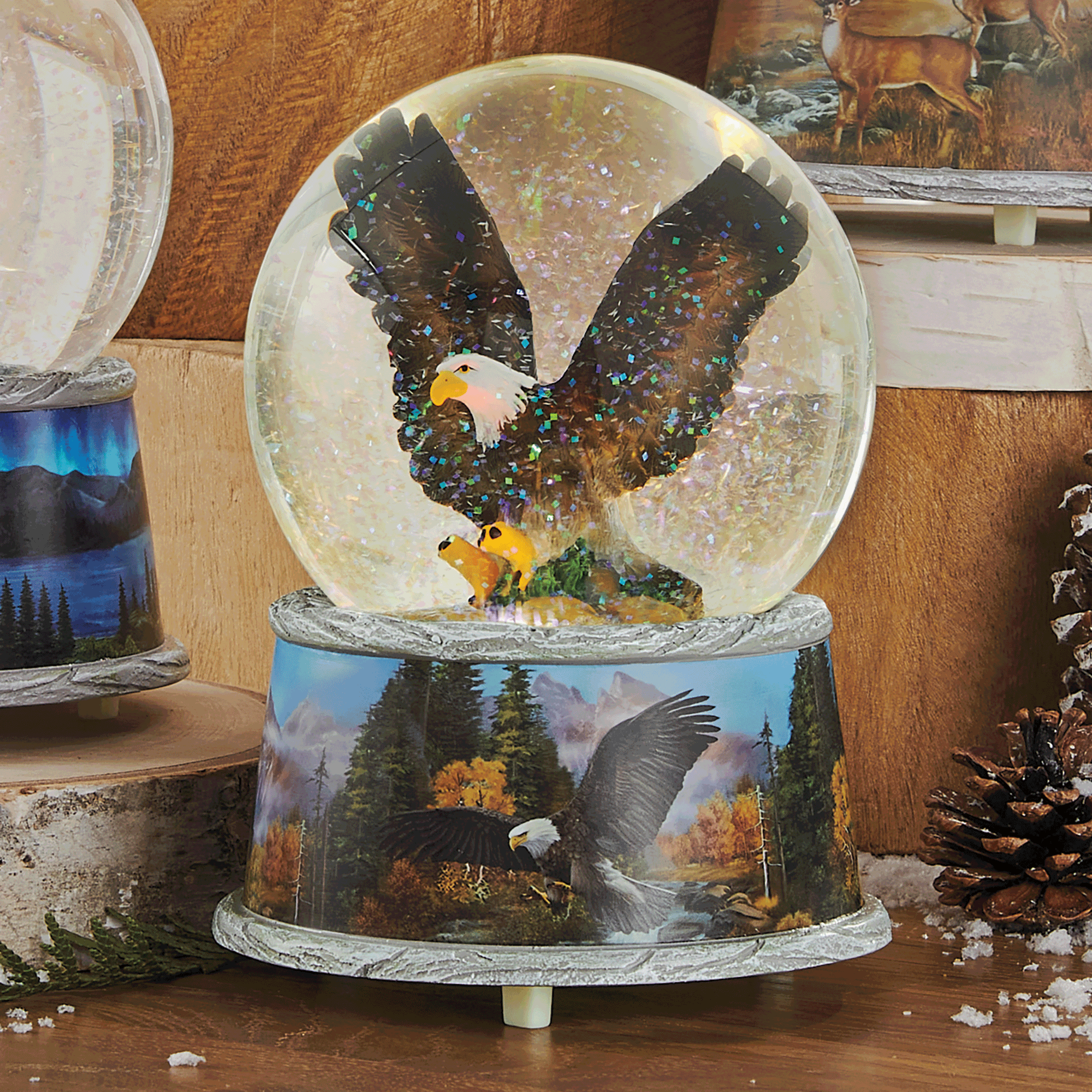 Lit Wildlife Waterglobe 3 Lit Wildlife Waterglobe