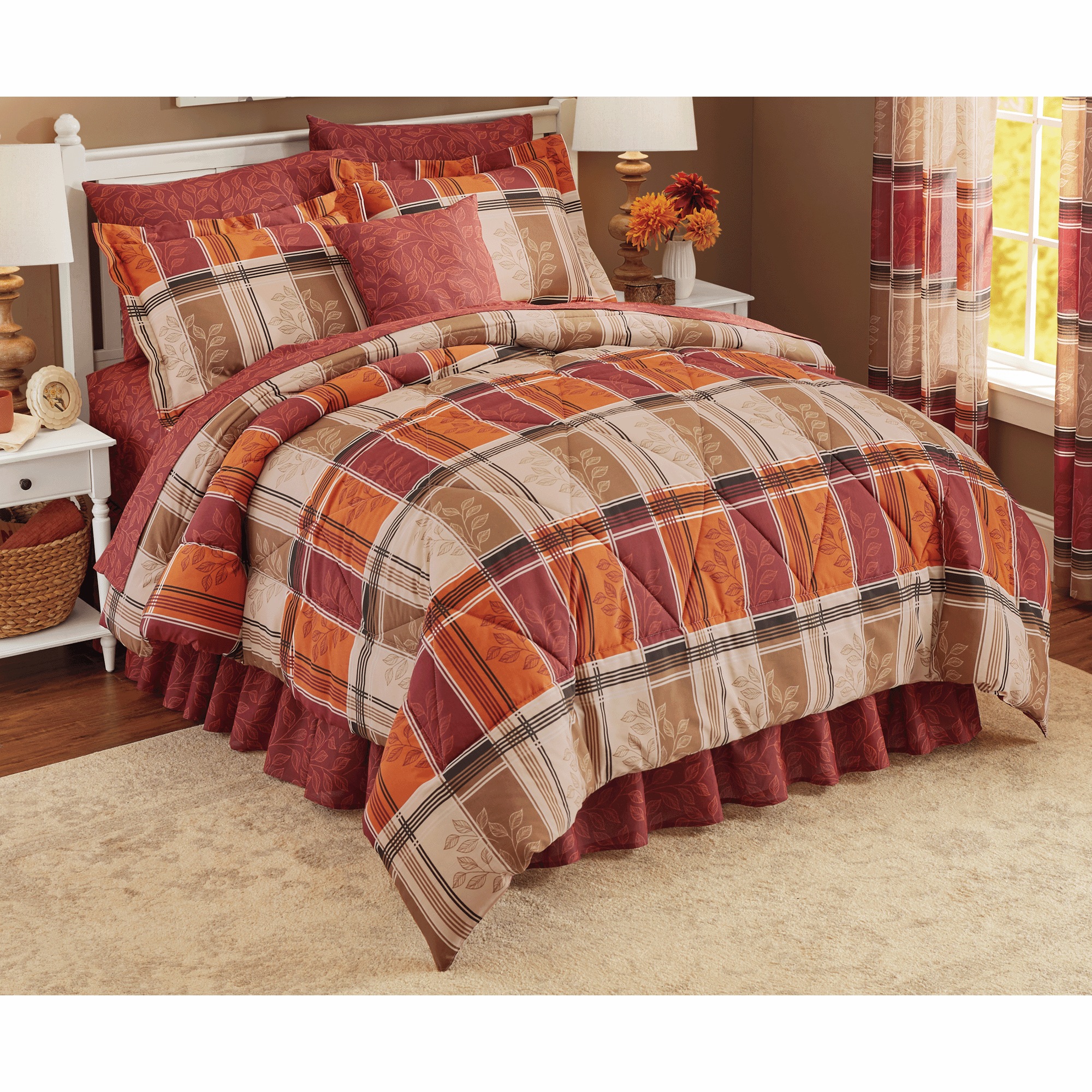 Hayward Complete Bed Set, Accent Pillow and Window Treatments