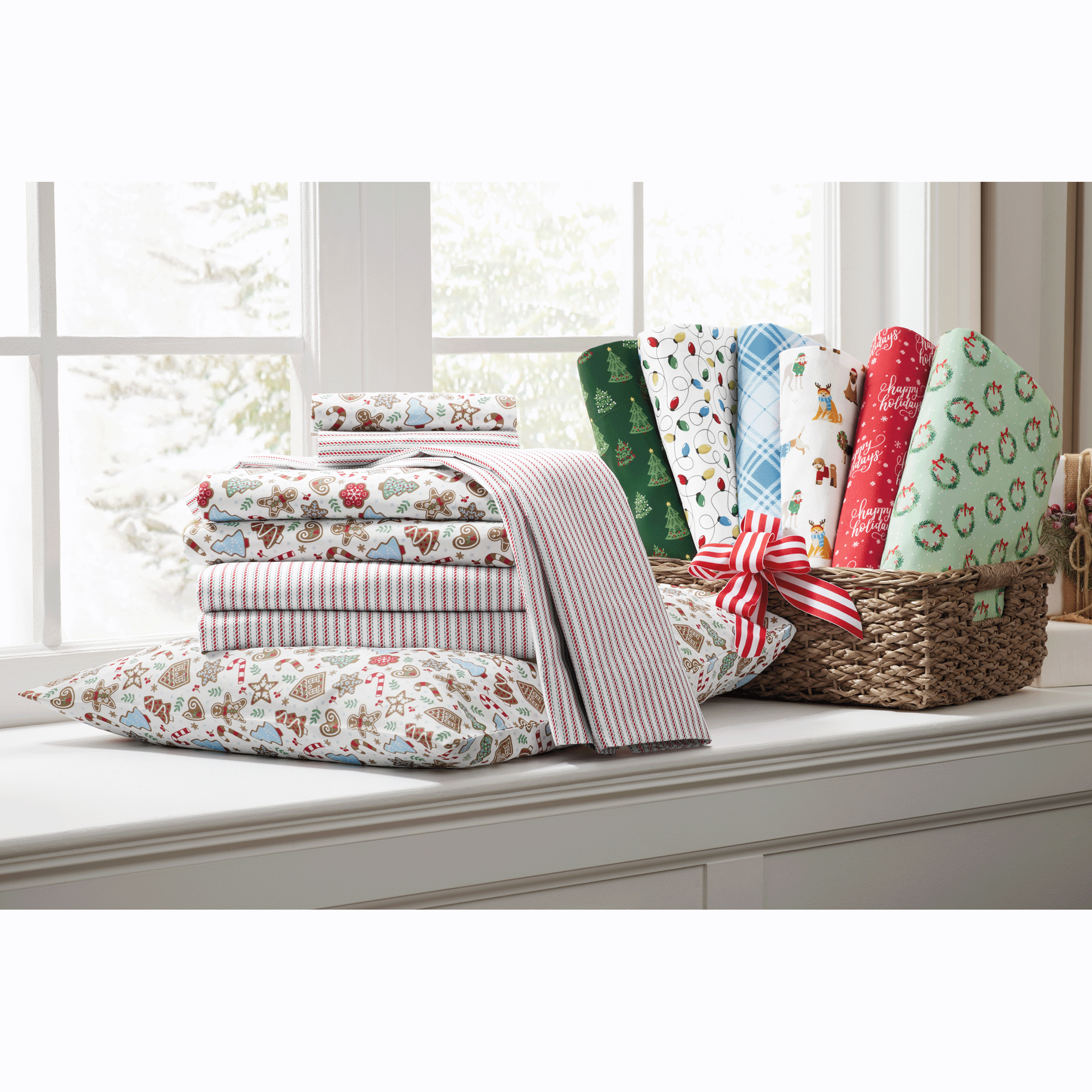 Holiday Print 2-Pack Flannel Sheet Set