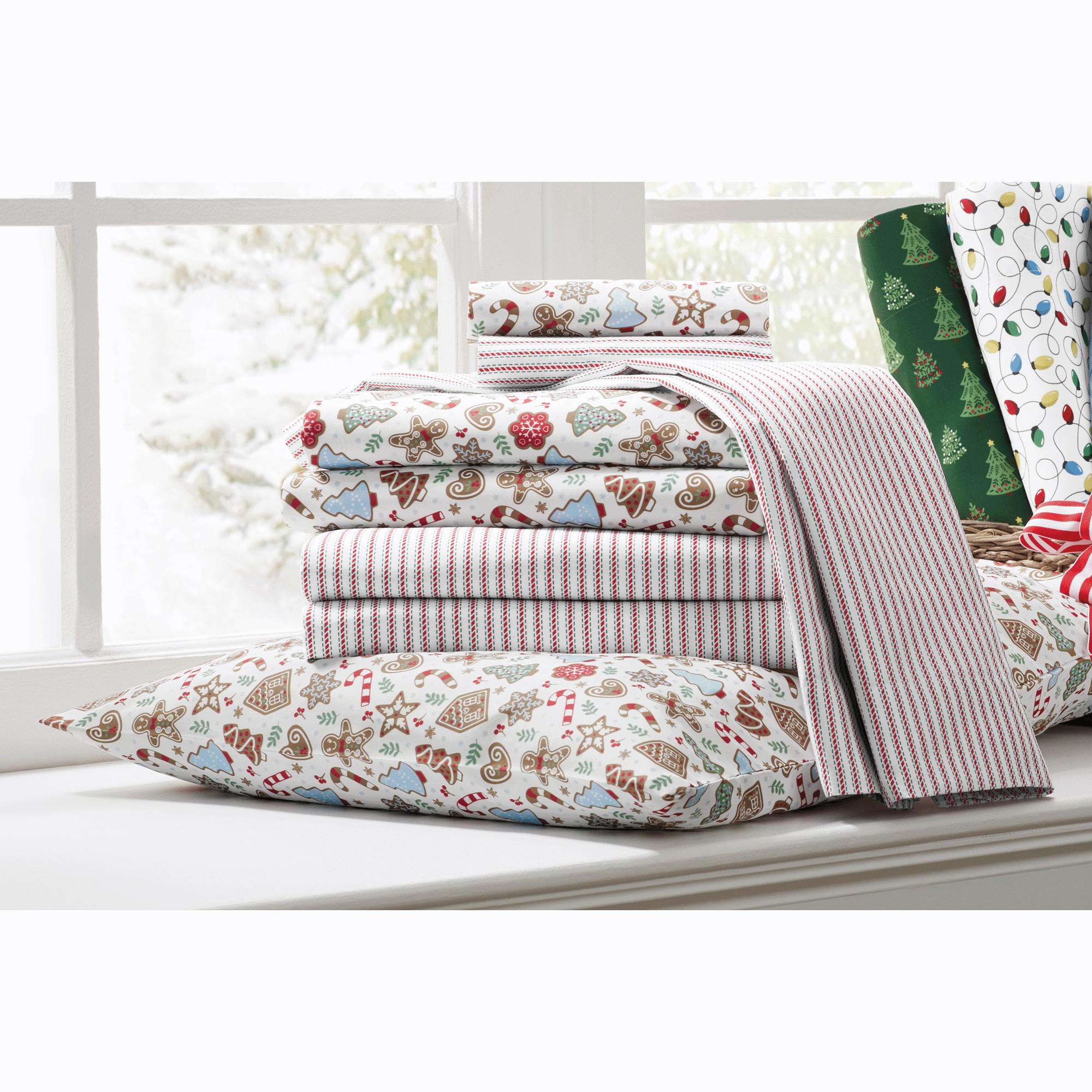 Holiday Print 2-Pack Flannel Sheet Set