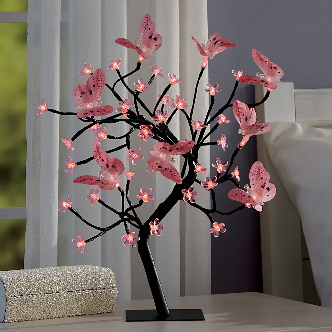 Lighted Butterfly Tree Table Lamp