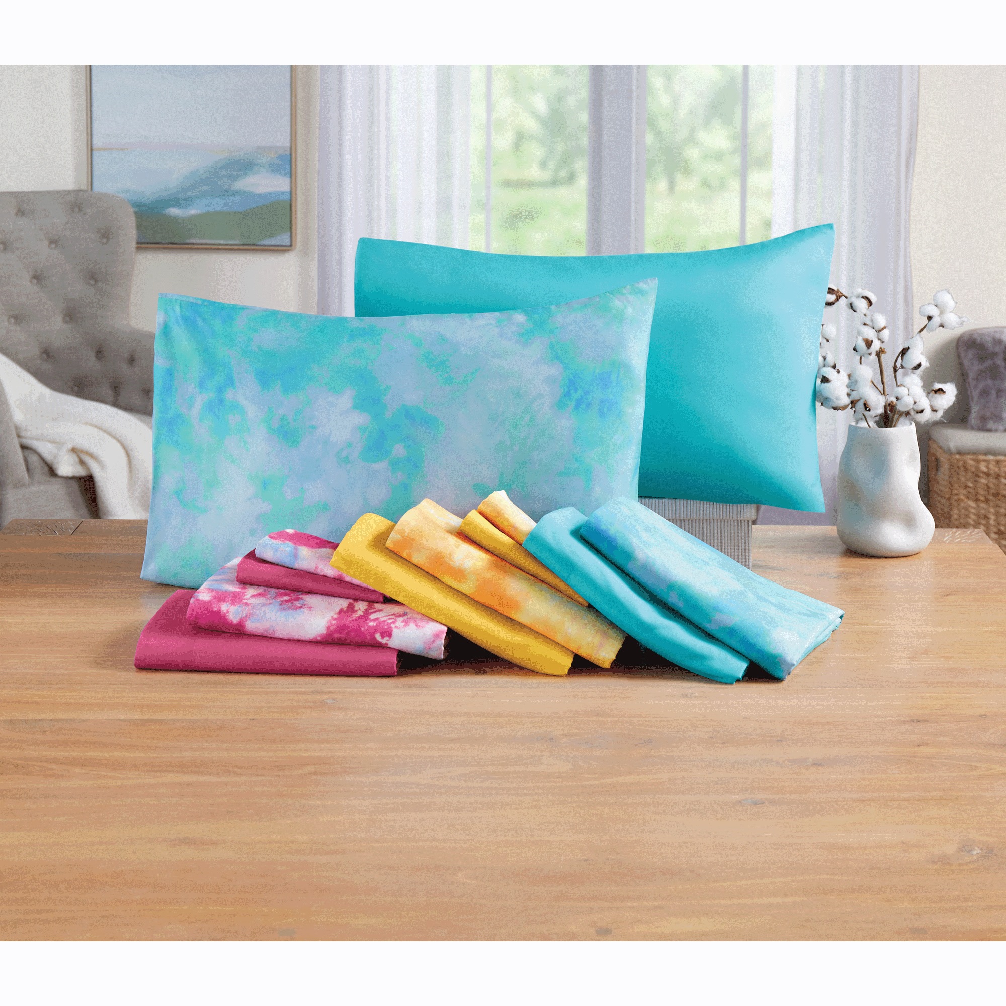 2-Pack Tie-Dye Microfiber Sheet Set