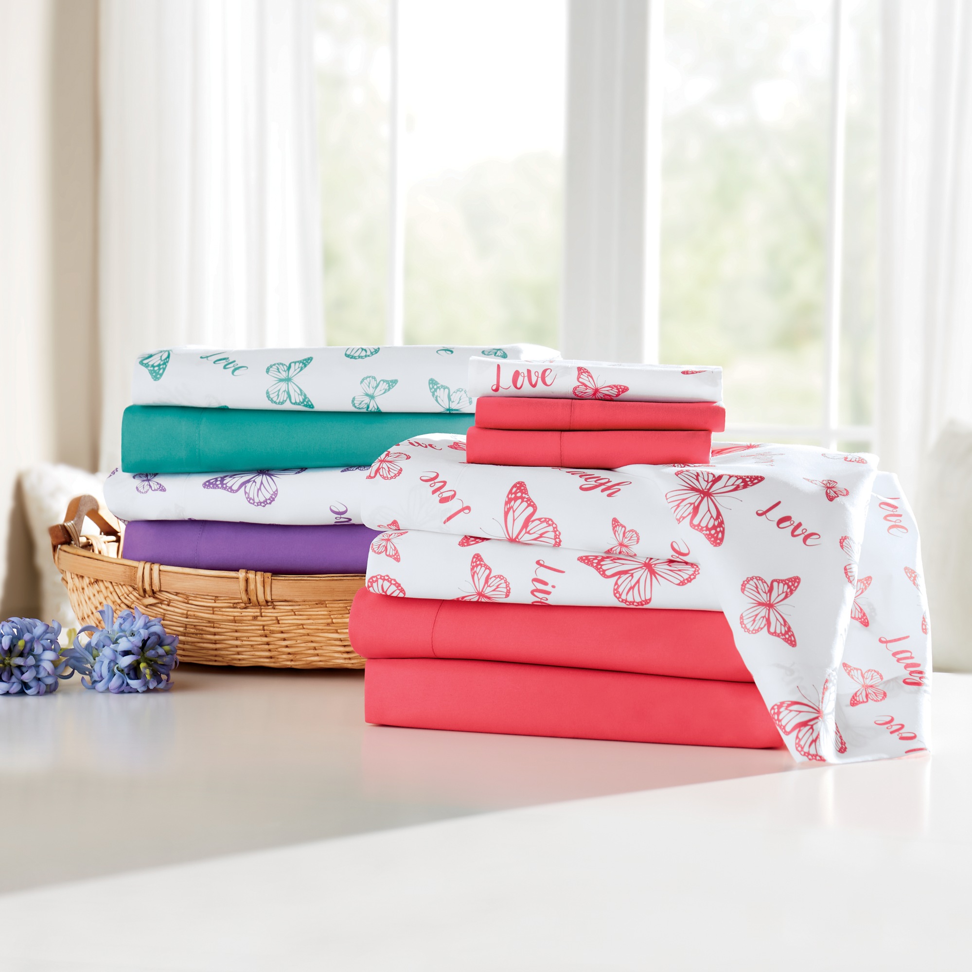 2-Pack Butterfly Sentiments Microfiber Sheet Set