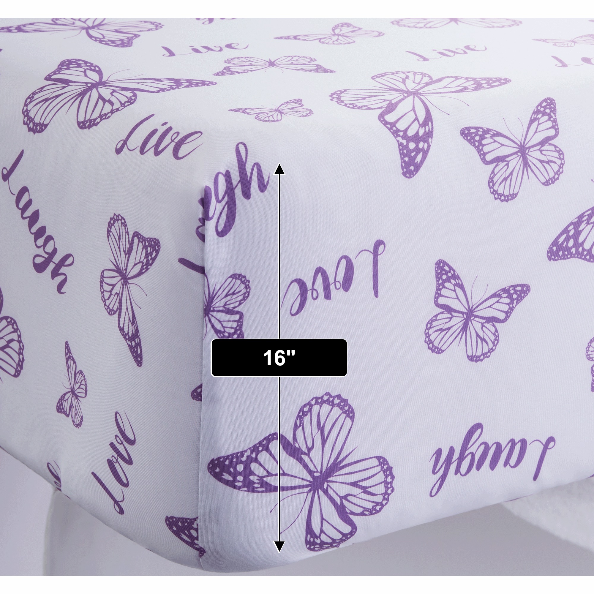 2-Pack Butterfly Sentiments Microfiber Sheet Set 4 2-Pack Butterfly Sentiments Microfiber Sheet Set