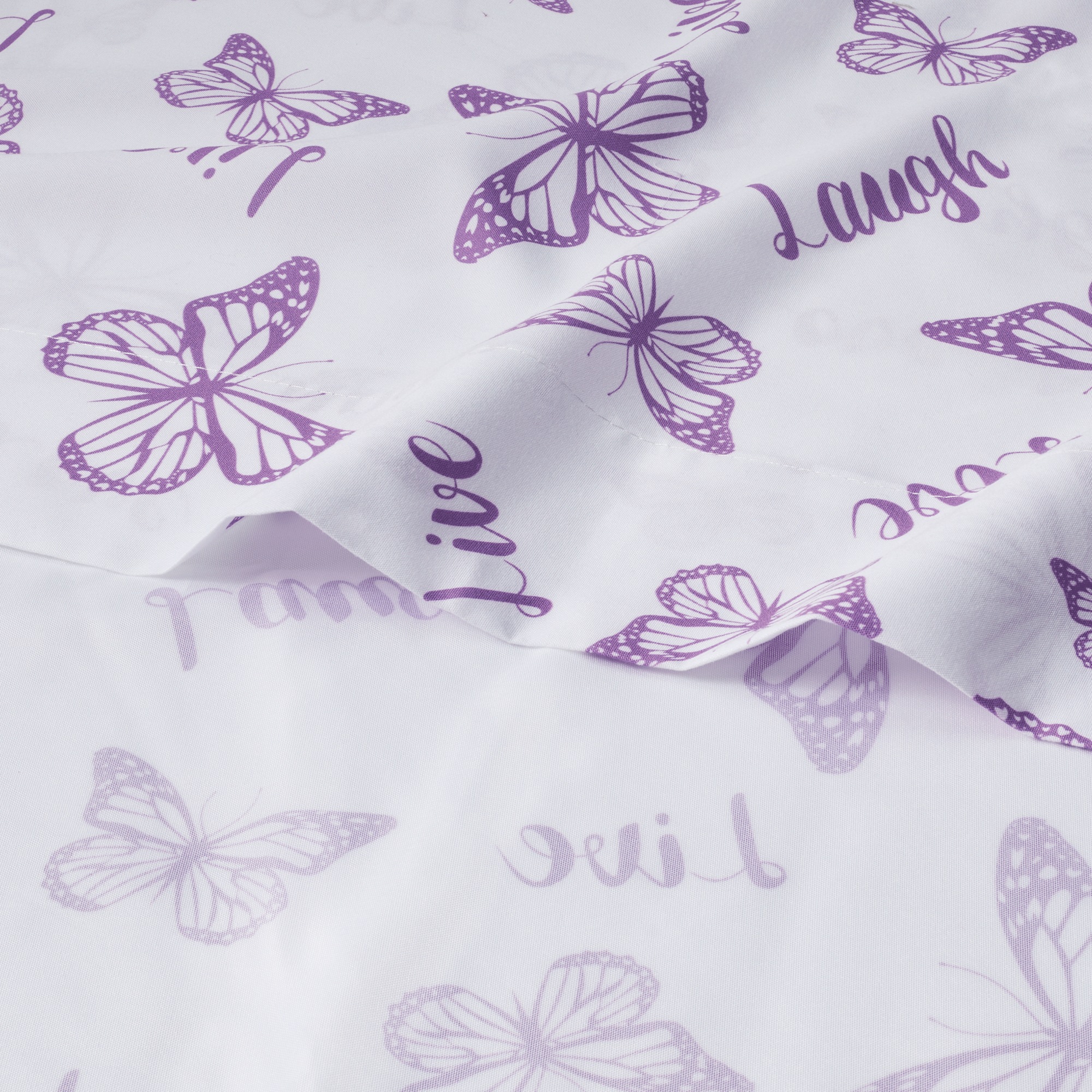 2-Pack Butterfly Sentiments Microfiber Sheet Set 5 2-Pack Butterfly Sentiments Microfiber Sheet Set