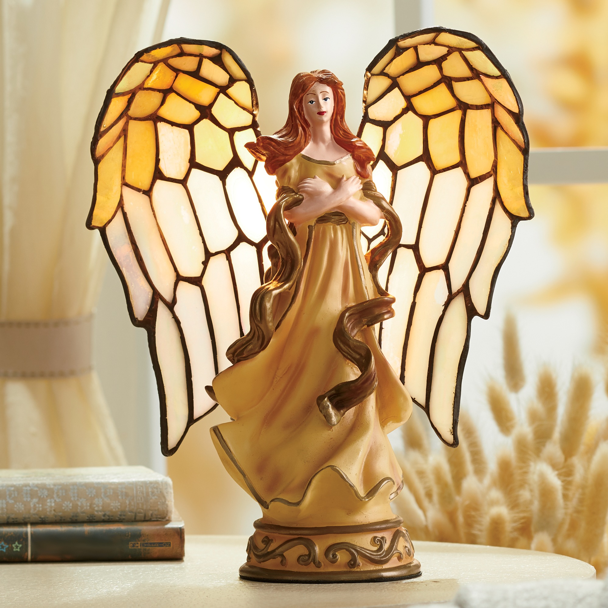 Stained Glass Angel Table Lamp
