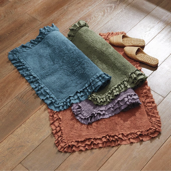 Raw-Edge Cotton Bath Mat