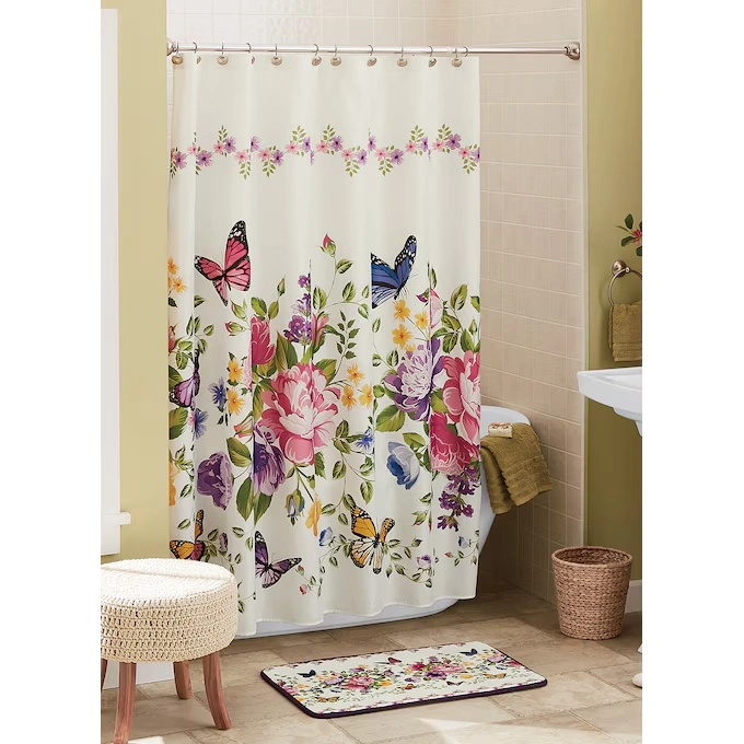 2-Piece Butterfly Floral Bath Set
