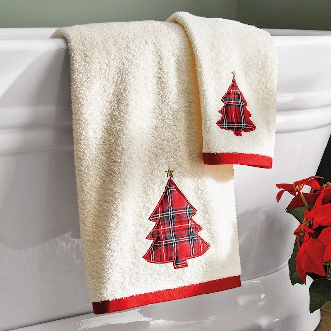 Plaid Tree 2-Piece Bath Towel Set