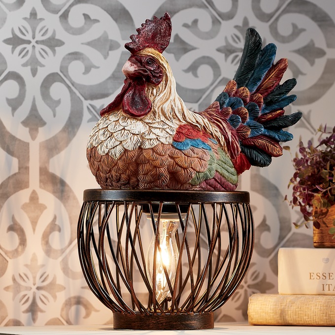 Rooster Basket Accent Lamp