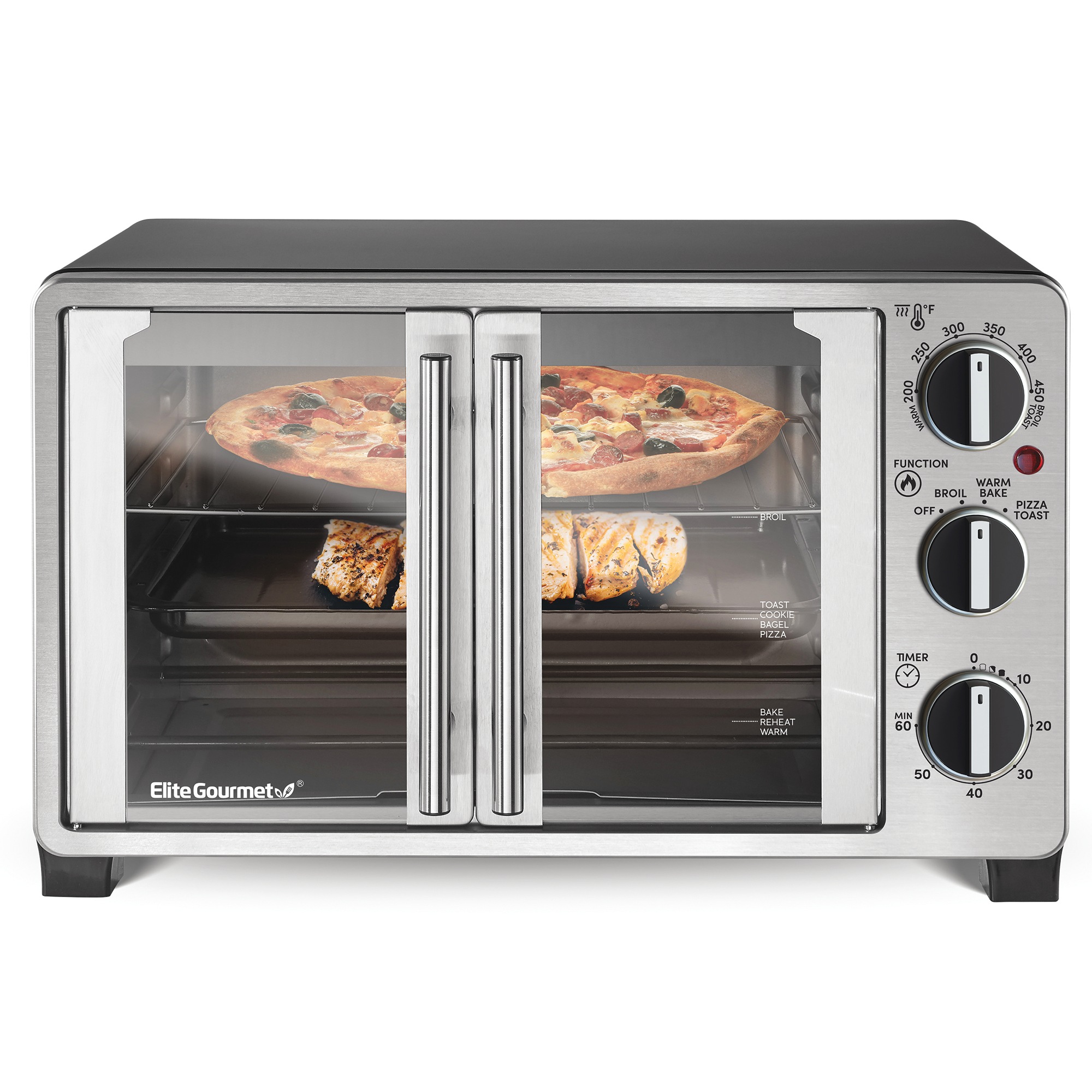 Elite Gourmet Double French Door Toaster Oven