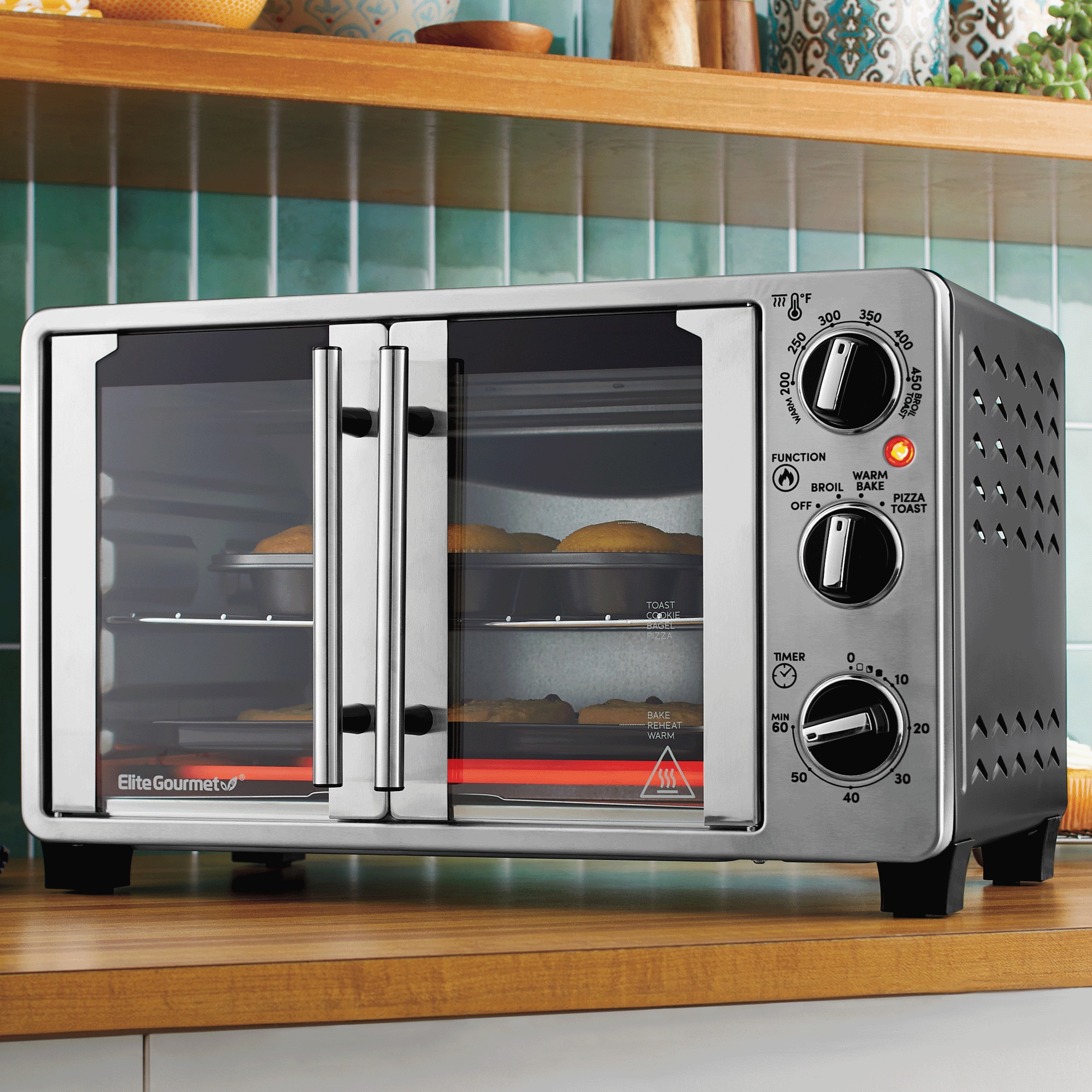 Elite Gourmet Double French Door Toaster Oven