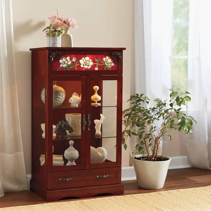 Stained Glass Curio Cabinet 1 Stained Glass Curio Cabinet