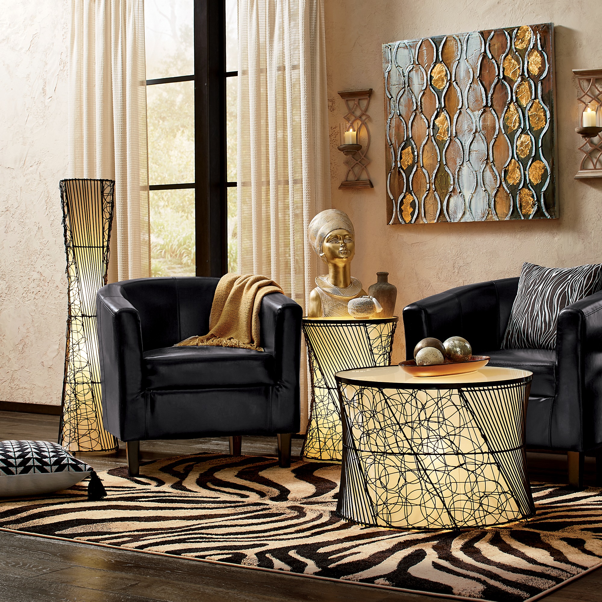 Zeke Floor Lamp, End Table and Coffee Table