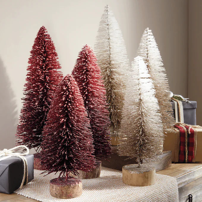 Set of 3 Ombre Bottlebrush Trees
