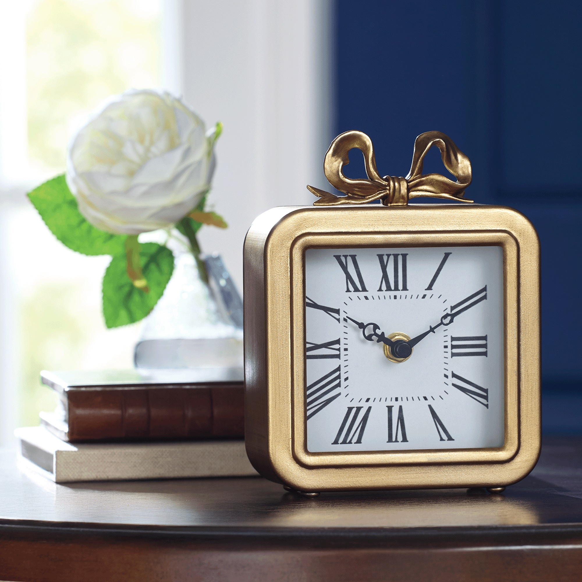 Golden Bow Table Clock
