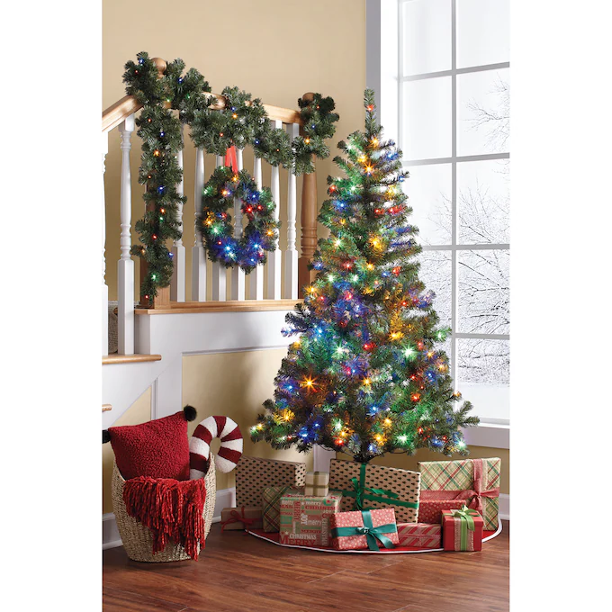 3-Piece Prelit Tree, Wreath and Garland Set