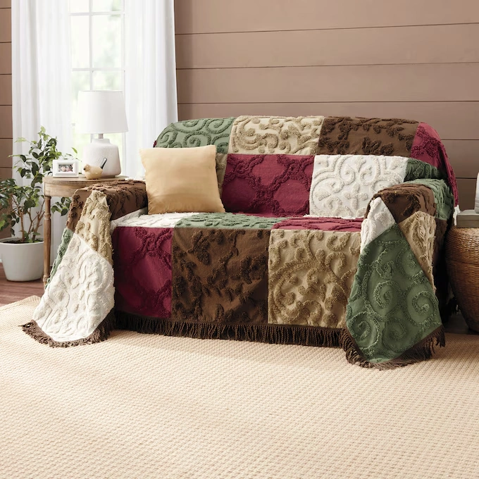 Chenille Patch Furniture Throws