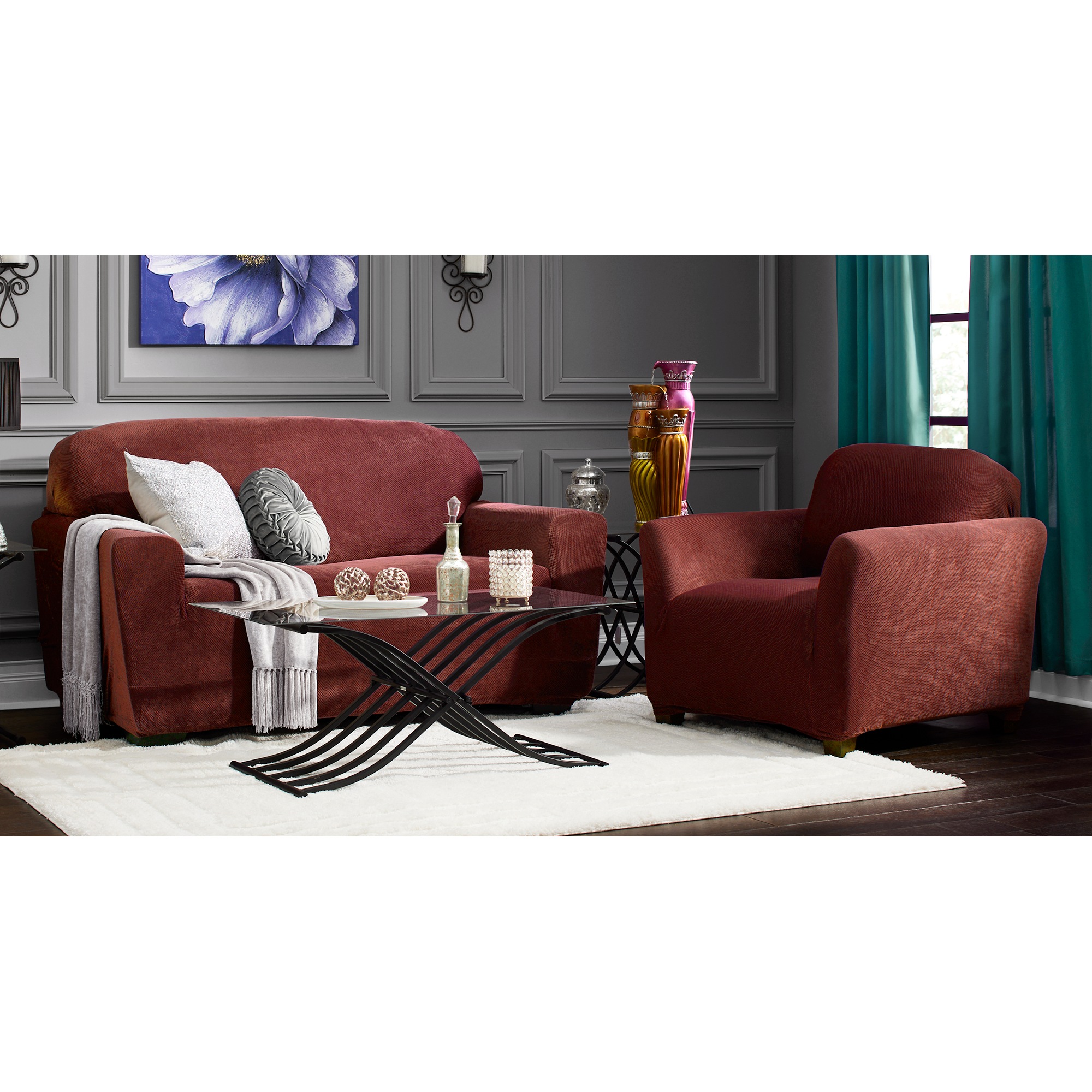 Stretch Pique Slipcover 6 Stretch Pique Slipcover