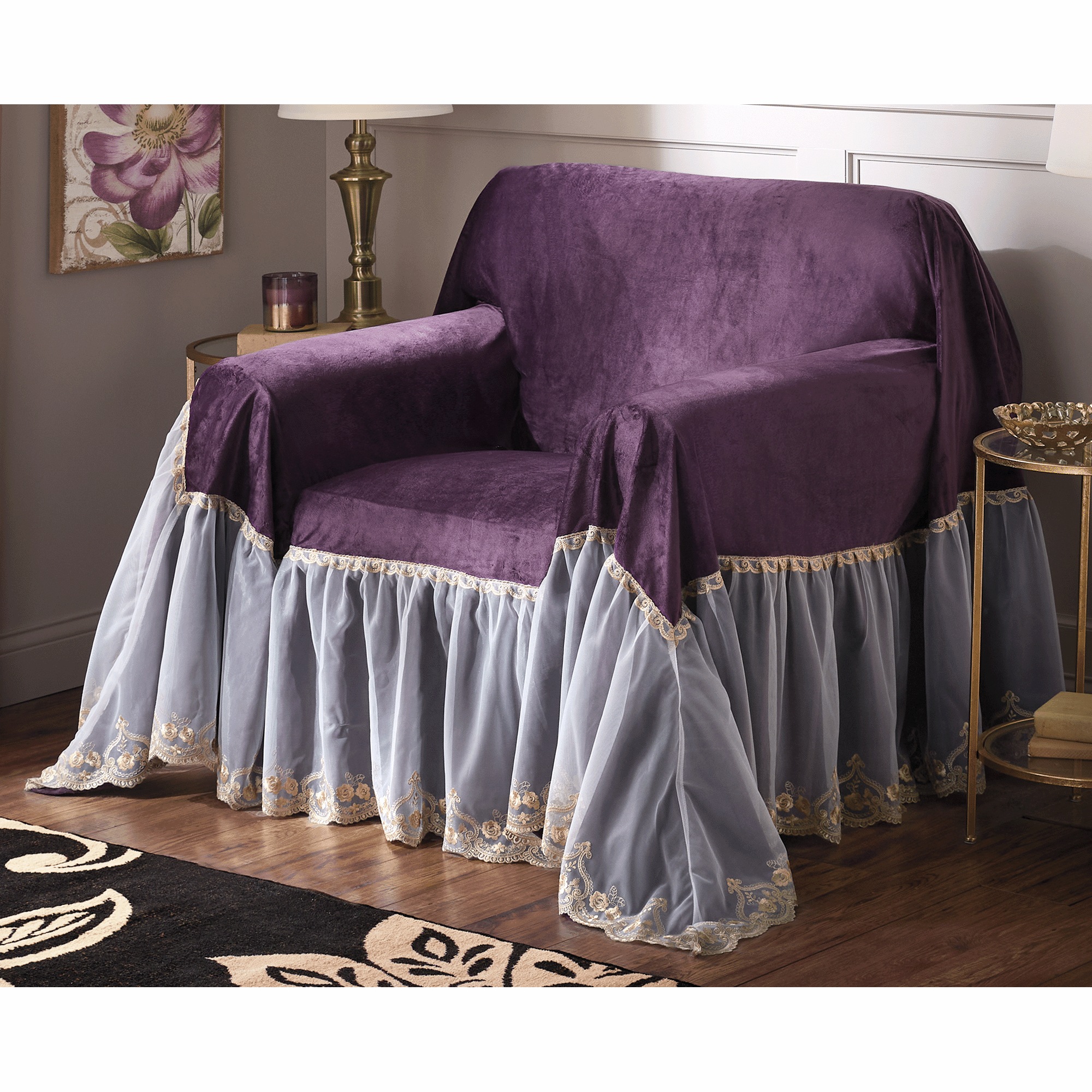 Velvet Throw Slipcover