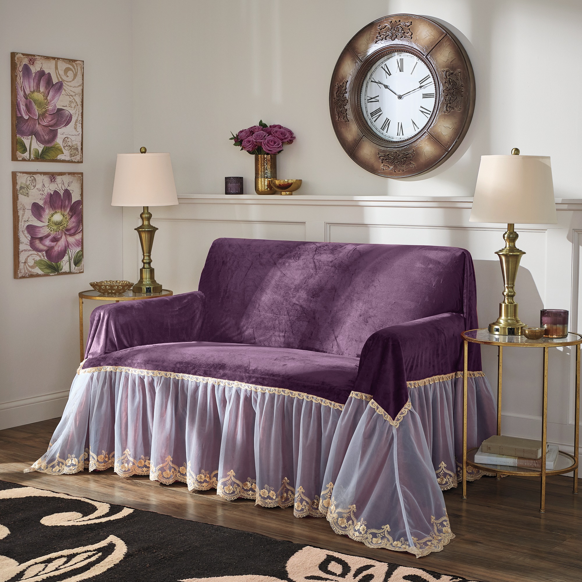 Velvet Throw Slipcover