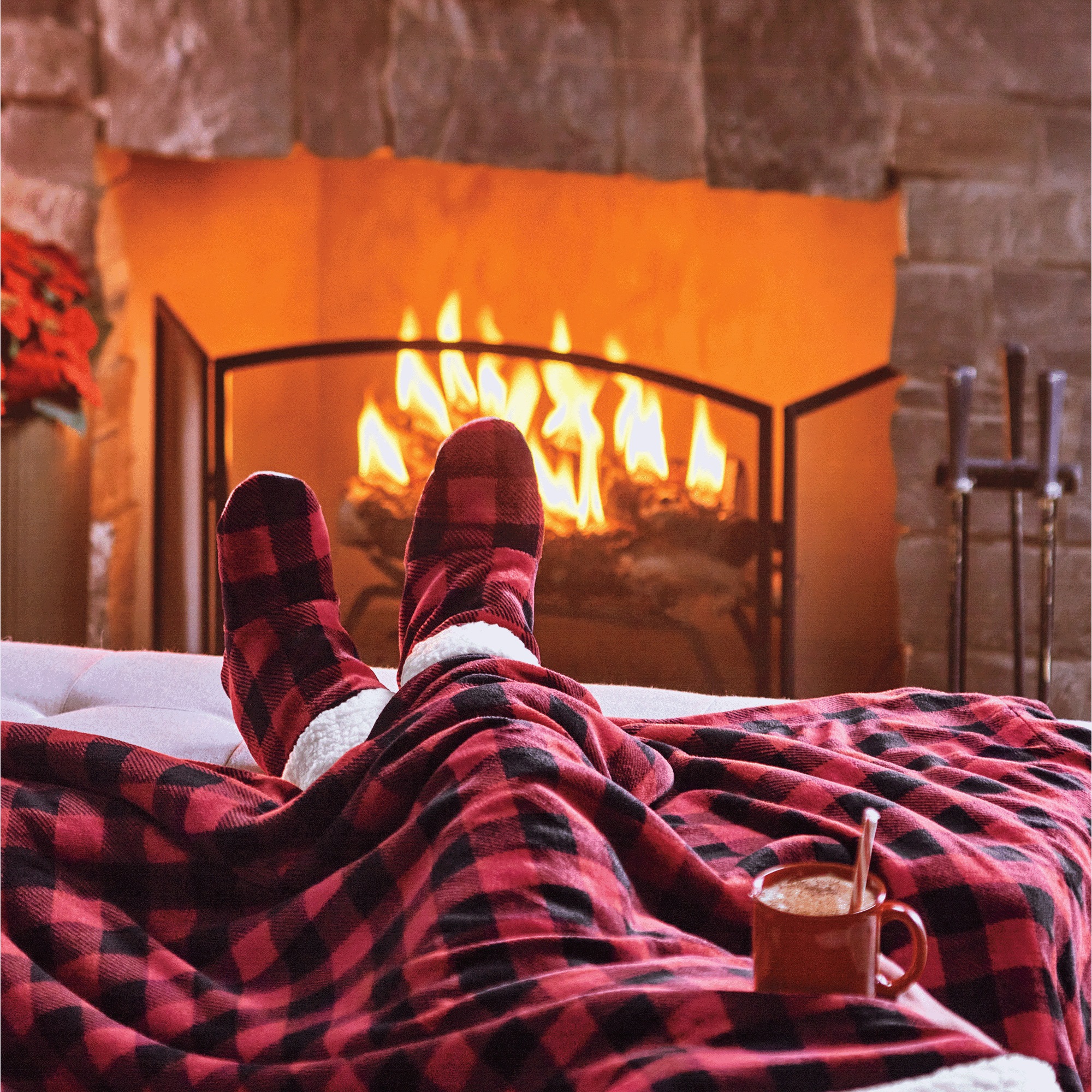 Buffalo Plaid Throw and Bootie Set