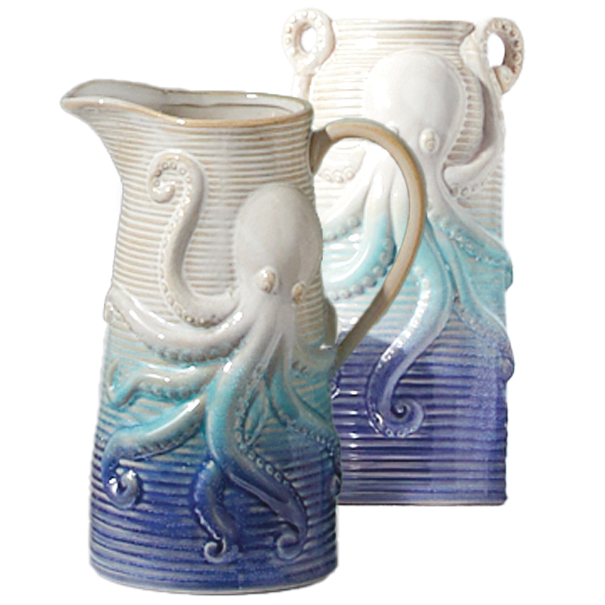Set of 2 Ombré Octopus Vases 1 Set of 2 Ombré Octopus Vases