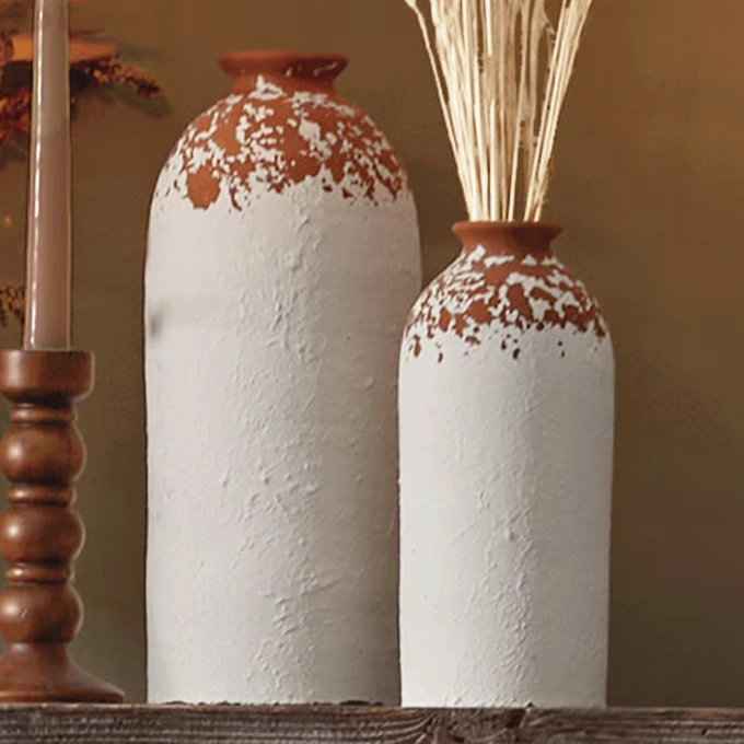 Set of 2 Autumn Two-Tone Vases