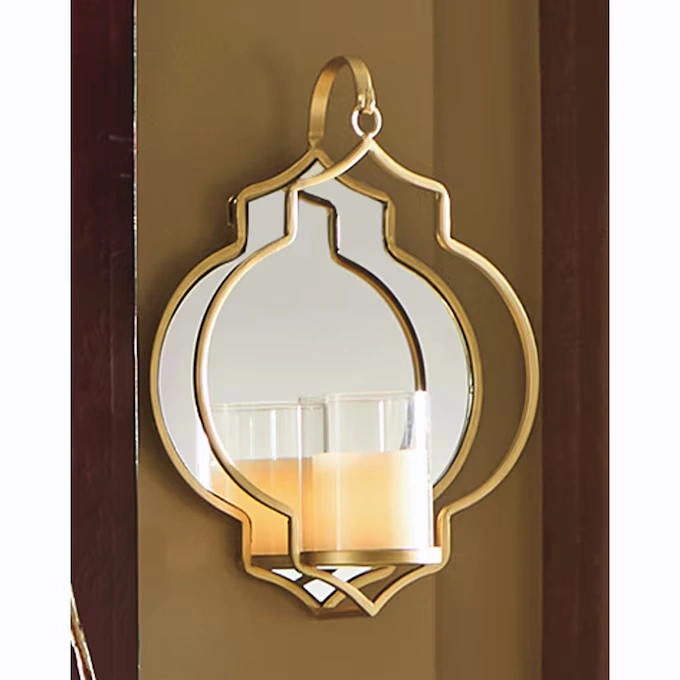 Goldtone Mirror Sconce