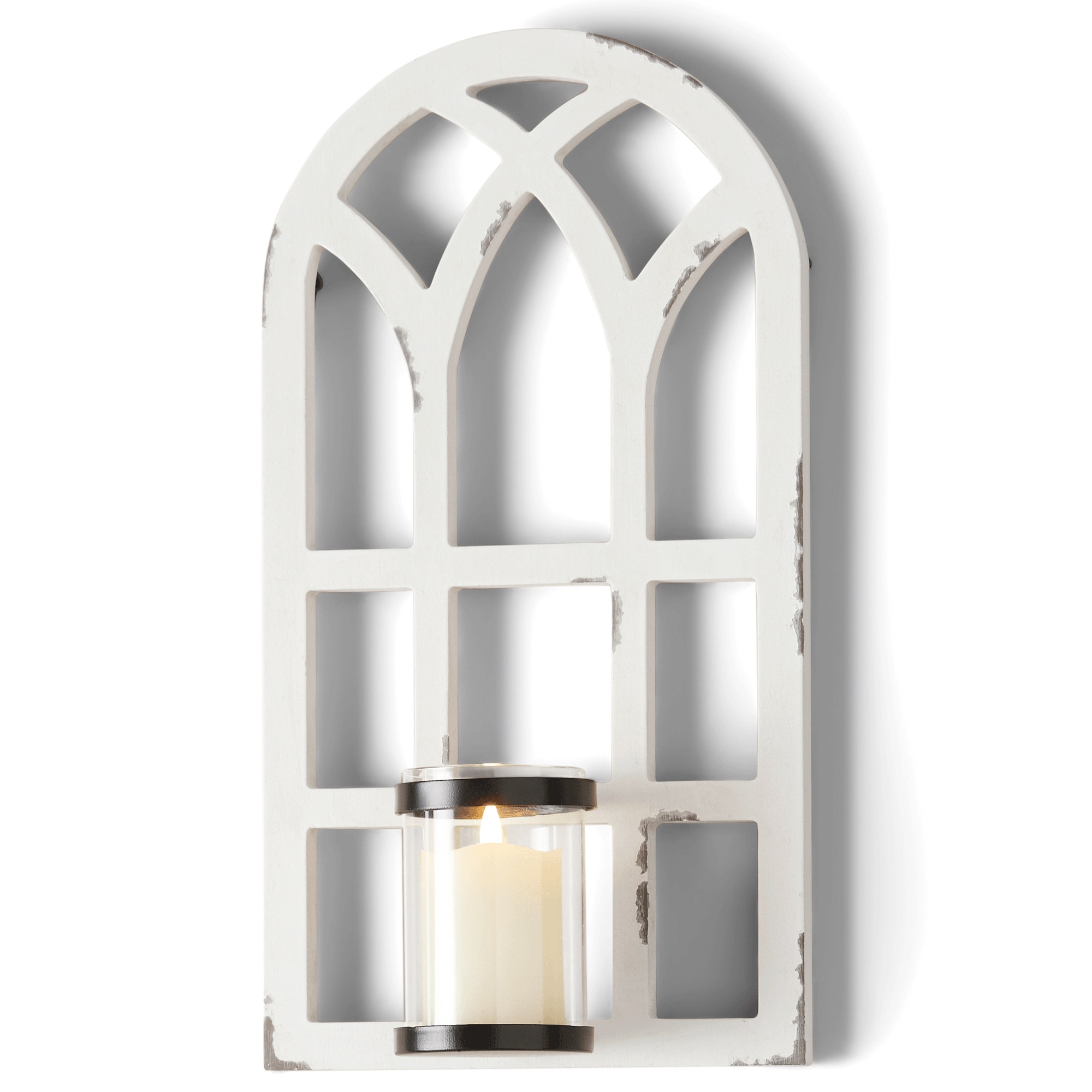 Set of 2 Weathered Arch Wall Sconces