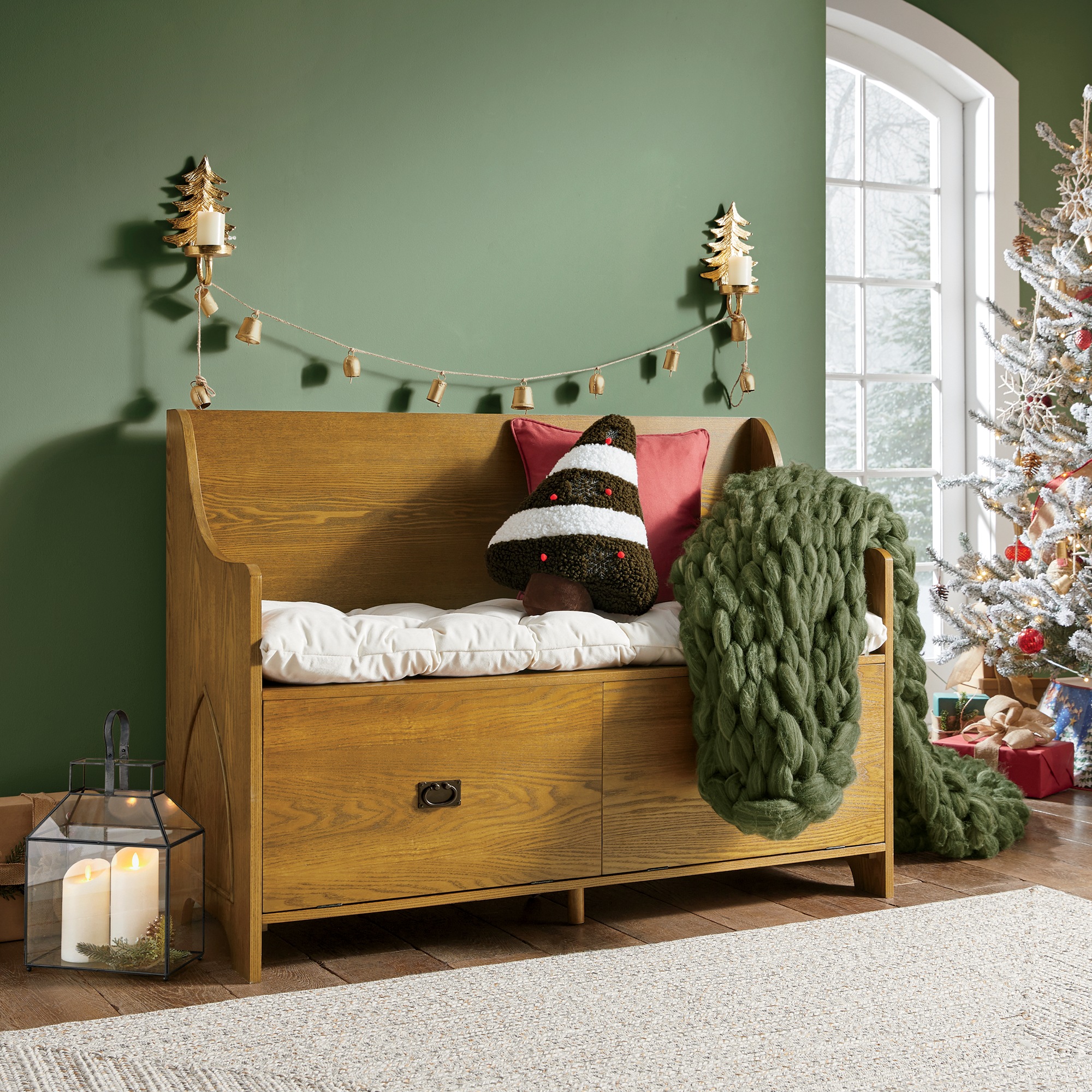 Set of 2 Rustic Gold Tree Sconces