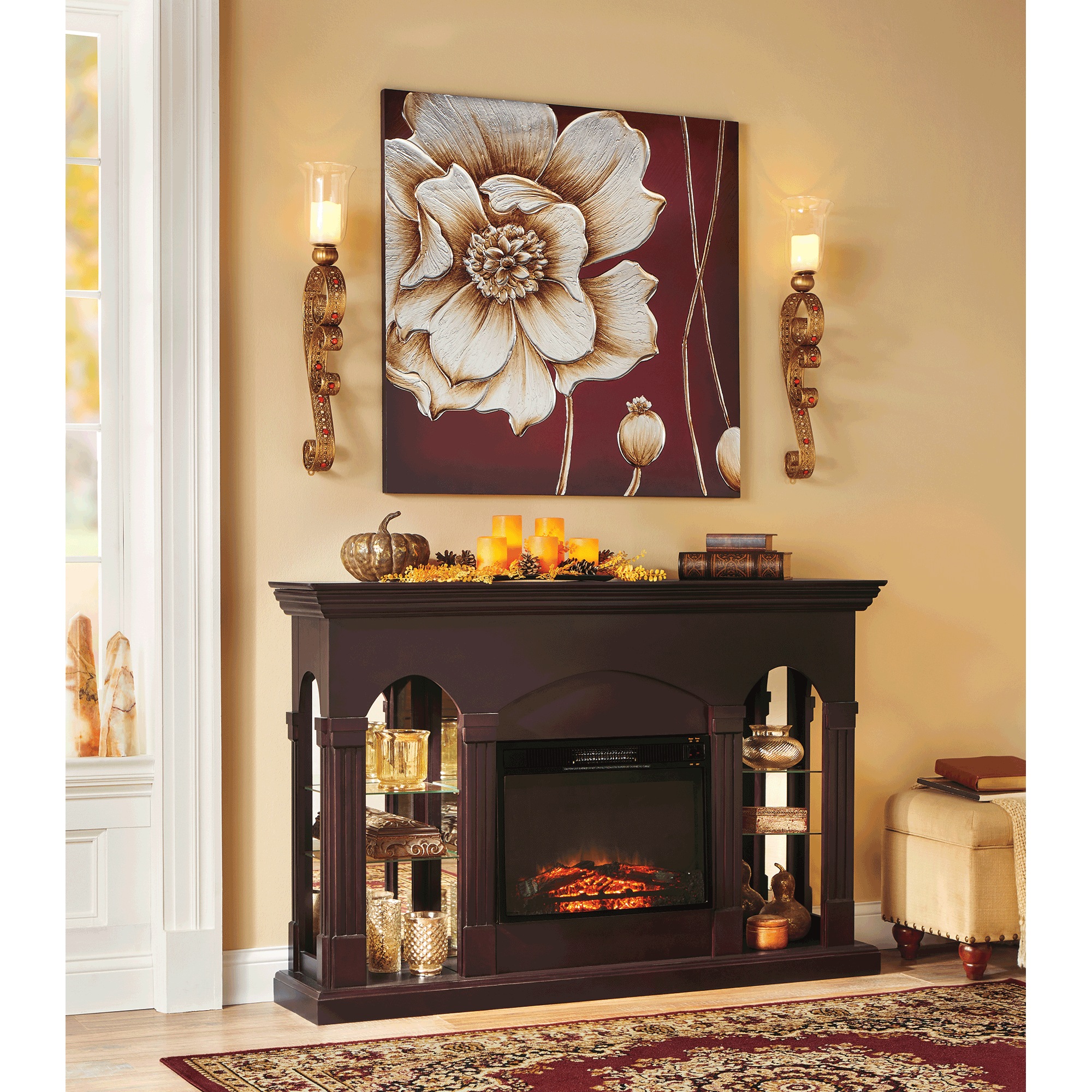 Goldtone Ruby Wall Sconce