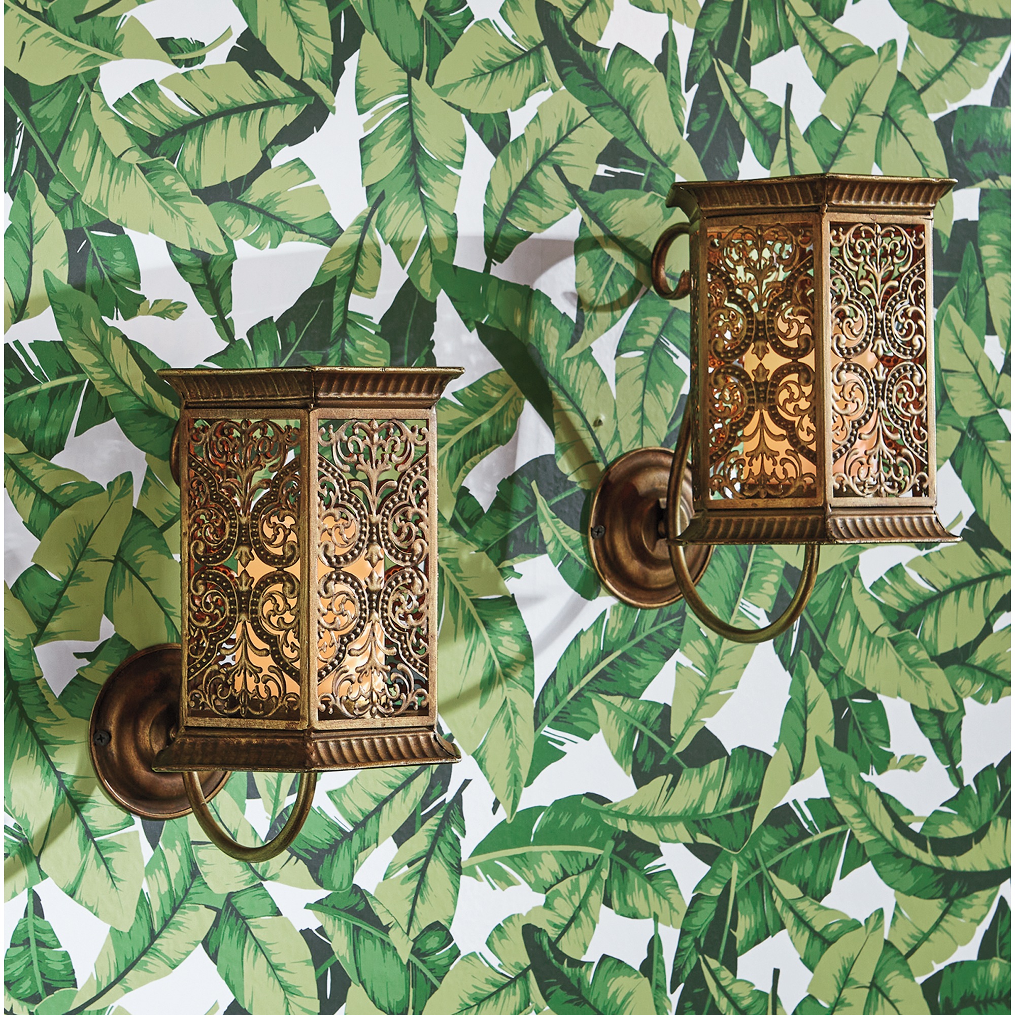 Medallion Wall Art and Global Sconces