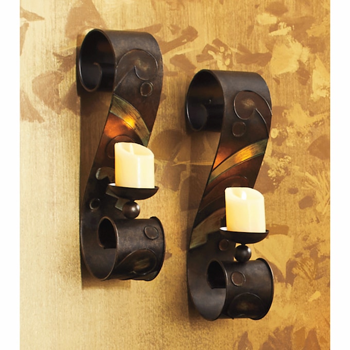 Set of 2 Black Wall Sconces