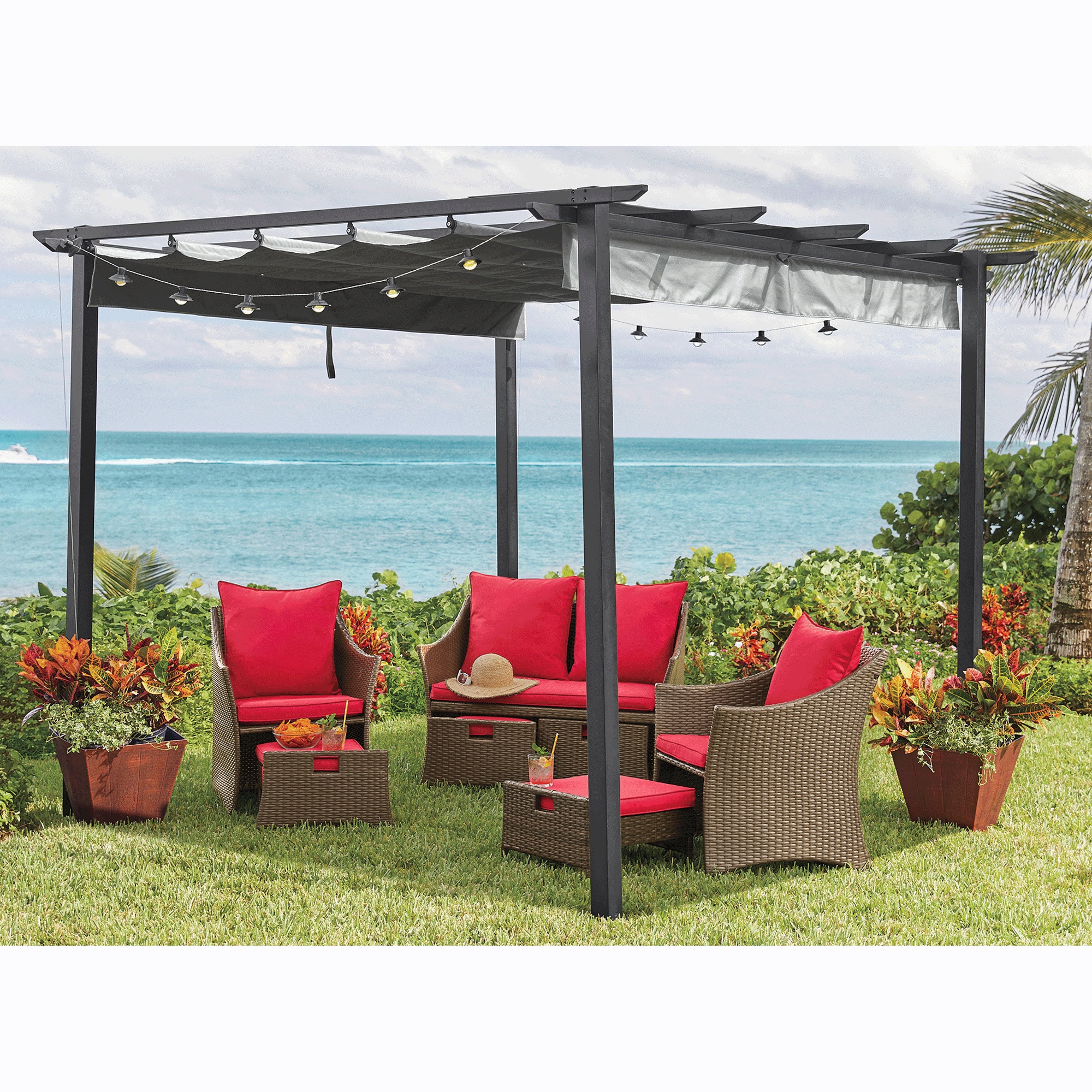Pergola with Adjustable Canopy