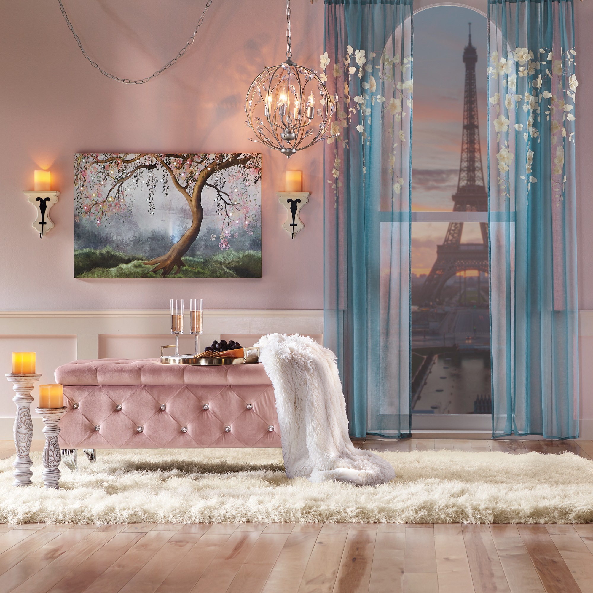 Crystal Tufted Storage Bench