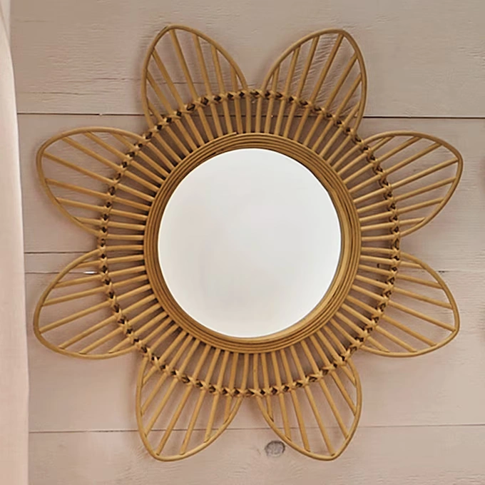 Rattan Sunflower Wall Mirror 1 Rattan Sunflower Wall Mirror