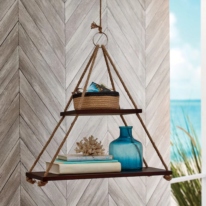 2-Tier Rope Wall Shelf
