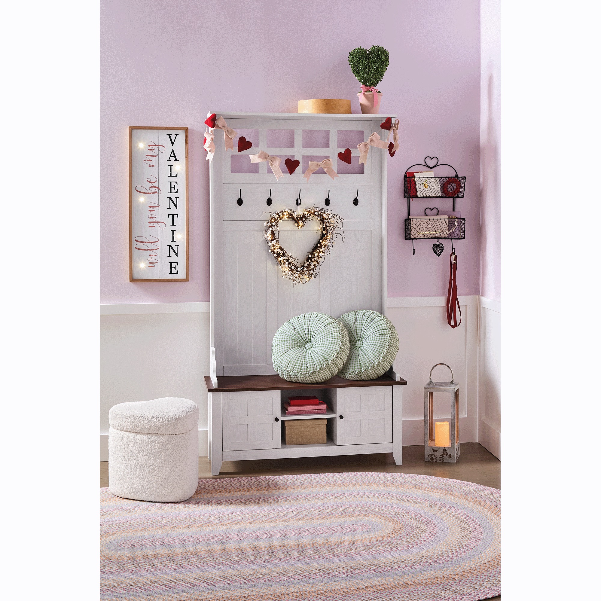 Tiered Wall Basket with Hearts