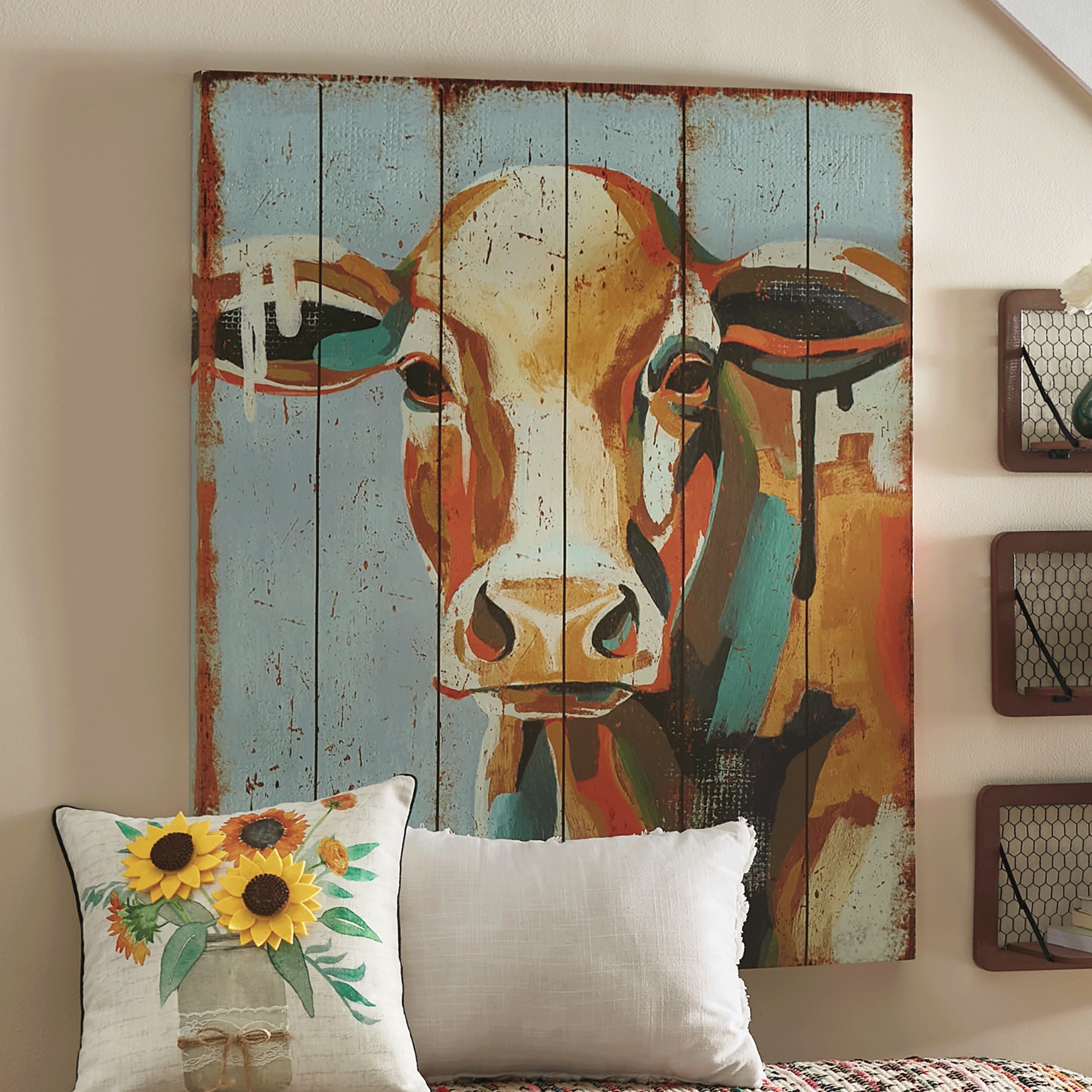 Colorful Cow Wall Art