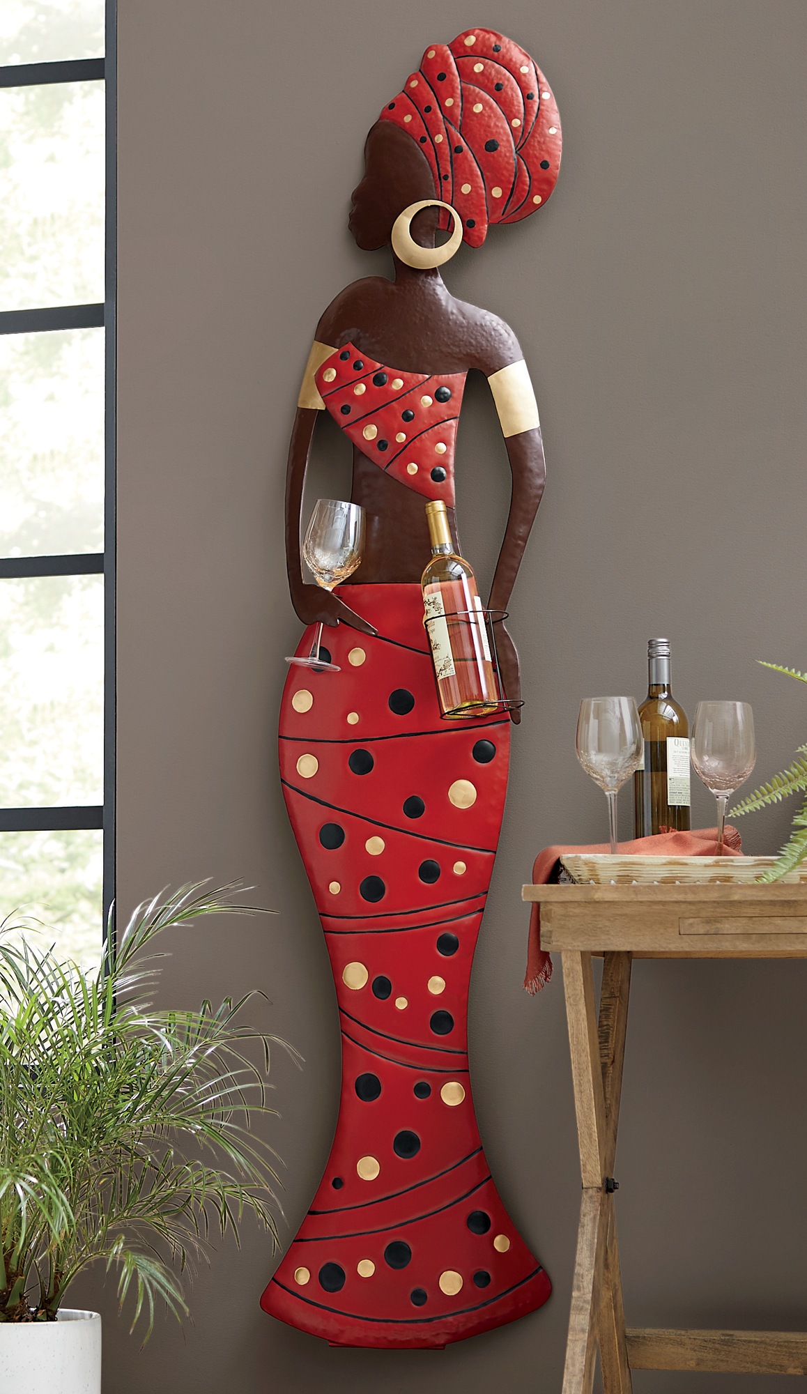 Tall African Lady Wine Holder 2 Tall African Lady Wine Holder