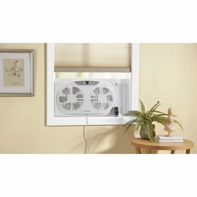 Lasko Reversible Twin Window Fan with Remote